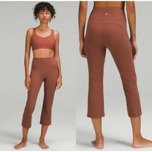 lululemon athletica Cropped Flare Leggings in Rust Brown